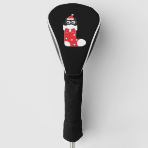 Christmas Cat in a Stocking Golf Head Cover