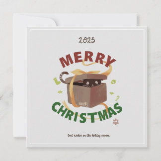 Christmas Cat In Carton Invitation
