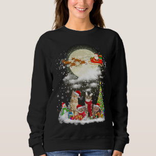 Christmas Cat in Santa Hat Merry Christmas Kitty X Sweatshirt