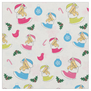 Christmas cat is sleeping fabric