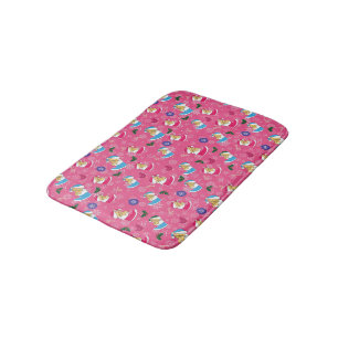 Christmas cat is sleeping,snowflakes bath mat