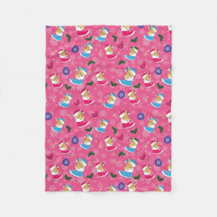 Christmas cat is sleeping,snowflakes fleece blanket
