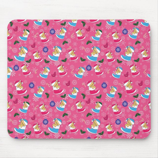 Christmas cat is sleeping,snowflakes mouse mat (Front)