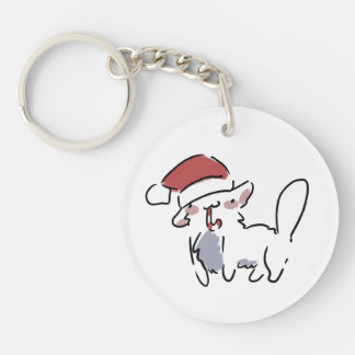 Christmas Cat Key Ring