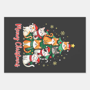 Christmas Cat Kitten Cat Lover Funny Catmas Wrapping Paper Sheet