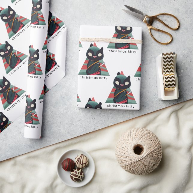 Christmas Cat Kitty Wrapper Wrapping Paper (Crafts)