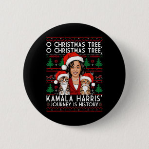 Christmas Cat Ladies For Kamala Santa Ornament Paj 6 Cm Round Badge