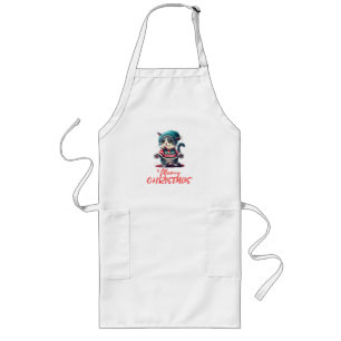 Christmas Cat Long Apron