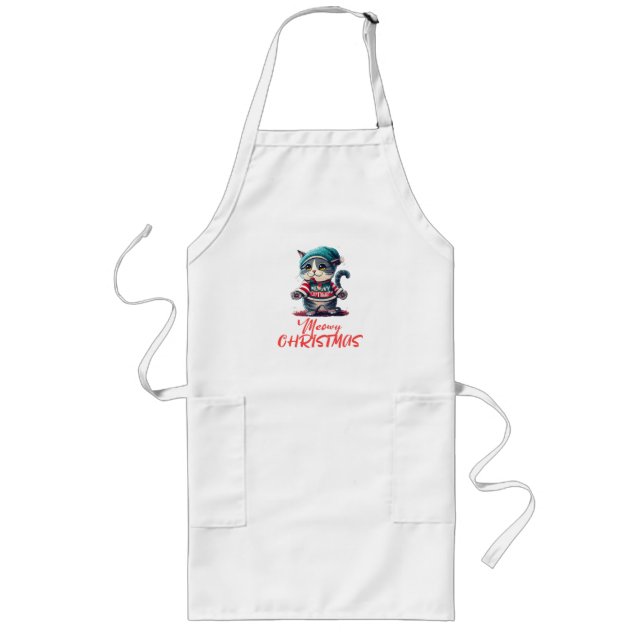 Christmas Cat  Long Apron (Front)