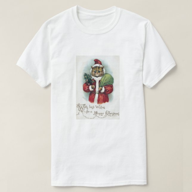 Christmas cat, Louis Wain T-Shirt (Design Front)