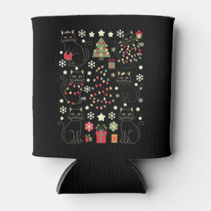 Christmas Cat Lover Gift For Cat Owner Can Cooler