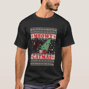 Christmas Cat Lovers Meowy Catmas Funny Xmas PJs W T-Shirt