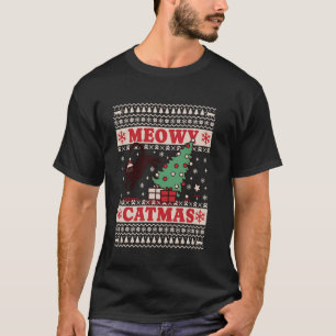 Christmas Cat Lovers Meowy Catmas Funny Xmas PJs W T-Shirt