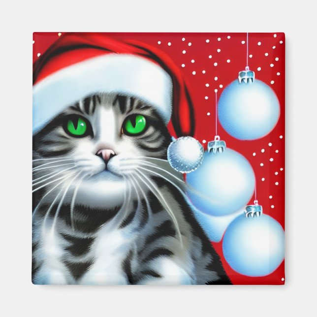Christmas Cat Magnet (Front)
