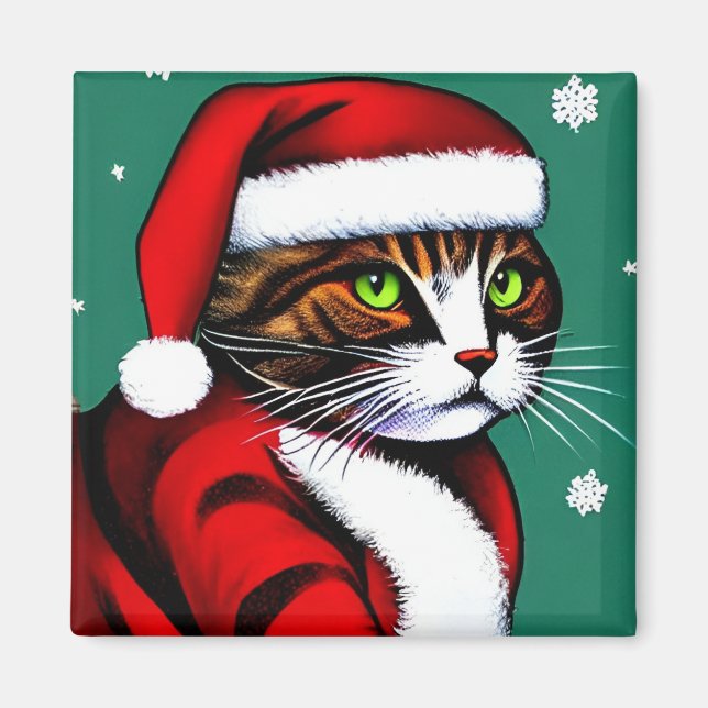 Christmas Cat Magnet (Front)