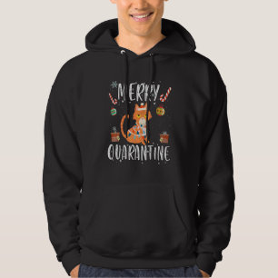 Christmas Cat Merry Quarantine Santa Claus Ugly Ch Hoodie