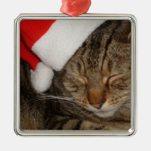 Christmas Cat Metal Tree Decoration