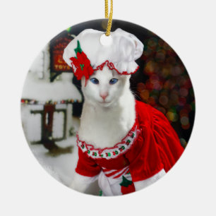Christmas Cat - Mrs Claws Christmas Cat Ornament