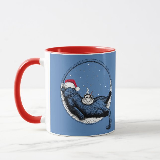 Christmas Cat  Mug (Left)