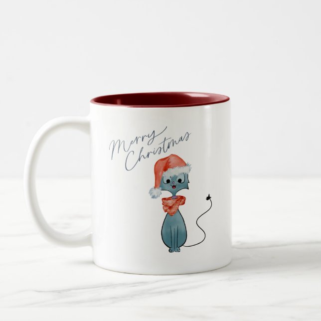 Christmas Cat Mug (Left)