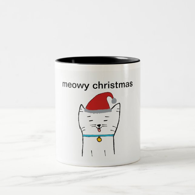 Christmas cat mug (Center)