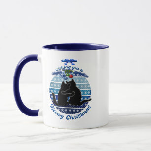 Christmas Cat Mugs, Meowy Christmas Mug