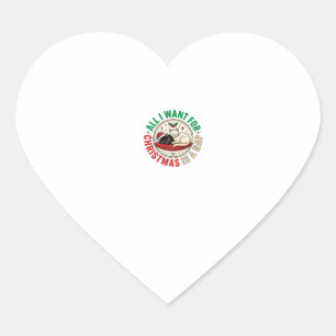 Christmas Cat Nap Holiday Design Heart Sticker