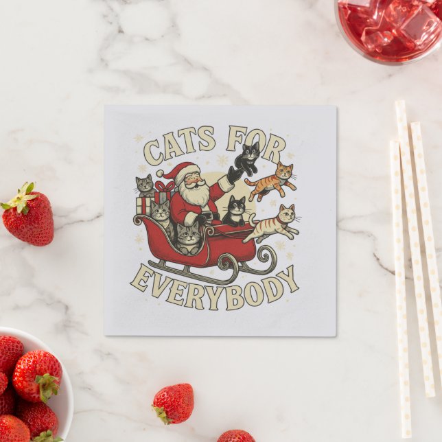 Christmas Cat Napkin (Insitu)