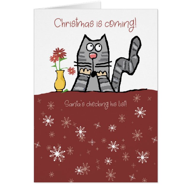 Christmas Cat Not on Santa's Nice List  (Front)