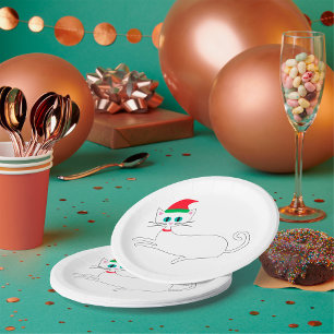 Christmas Cat Paper Plate