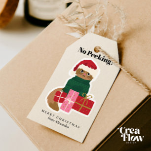 Christmas Cat Personalise Gift Tag