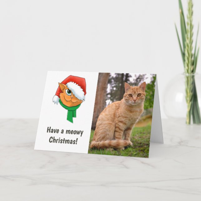 Christmas Cat Photo Holiday Card (Front)