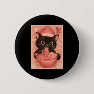 Christmas Cat Pink Santa Kawaii Anime Christmas Ra 6 Cm Round Badge