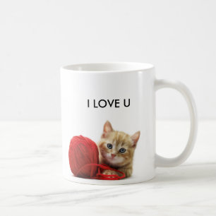 Christmas Cat play with little ball Coffee Mug
