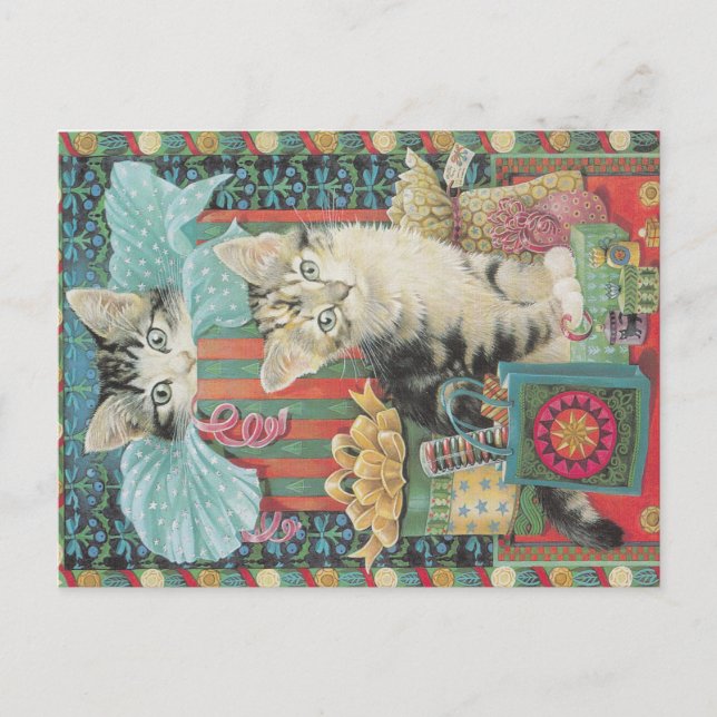 Christmas Cat postcard  (Front)