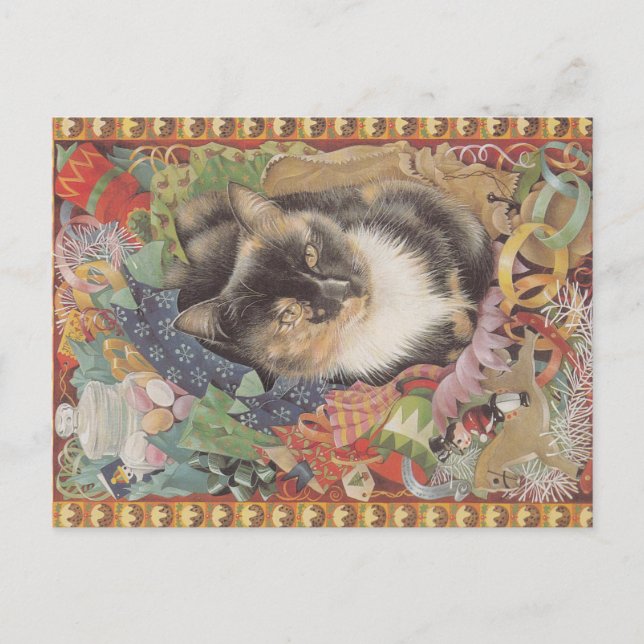 Christmas Cat postcard,  Postcard (Front)