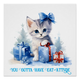 Christmas Cat Poster