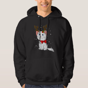 Christmas Cat Reindeer Antlers For Men Women Boys  Hoodie