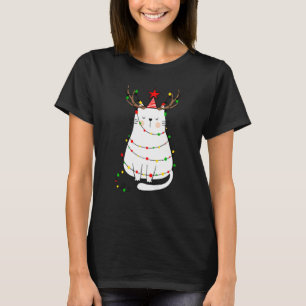 Christmas Cat Reindeer Antlers For Men Women Boys T-Shirt