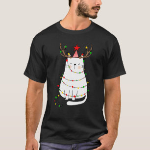Christmas Cat Reindeer Antlers For Men Women Boys T-Shirt