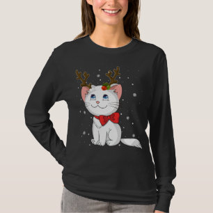 Christmas Cat Reindeer Antlers T-Shirt