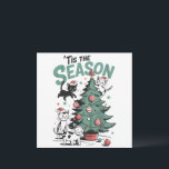 Christmas Cat Retro Tis The Season Meowy Catmas  Holiday Card<br><div class="desc">Christmas Cat Retro Tis The Season Meowy Catmas Matching Cat Dad Festive Kitty Cat Mum Gift</div>