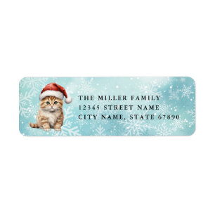 Christmas Cat Return Address Labels