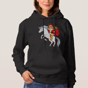 Christmas Cat Santa Claus Hat Unicorn Xmas Hoodie