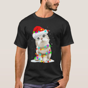 Christmas Cat Santa Hat For Men Women Boys Girls T-Shirt