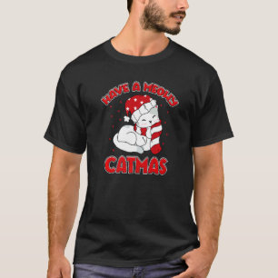 Christmas Cat Santa Hat X Mas Pajama Have A Meowy T-Shirt