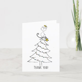 Christmas Cat Says Thank You Card
