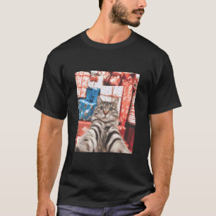 Christmas Cat Selfie Funny Cat T-Shirt