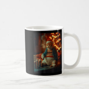 Christmas Cat Smoking Cigarette Meme Gen Z  Coffee Mug