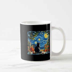 Christmas Cat Starry Night Van Gogh Santa Winter G Coffee Mug